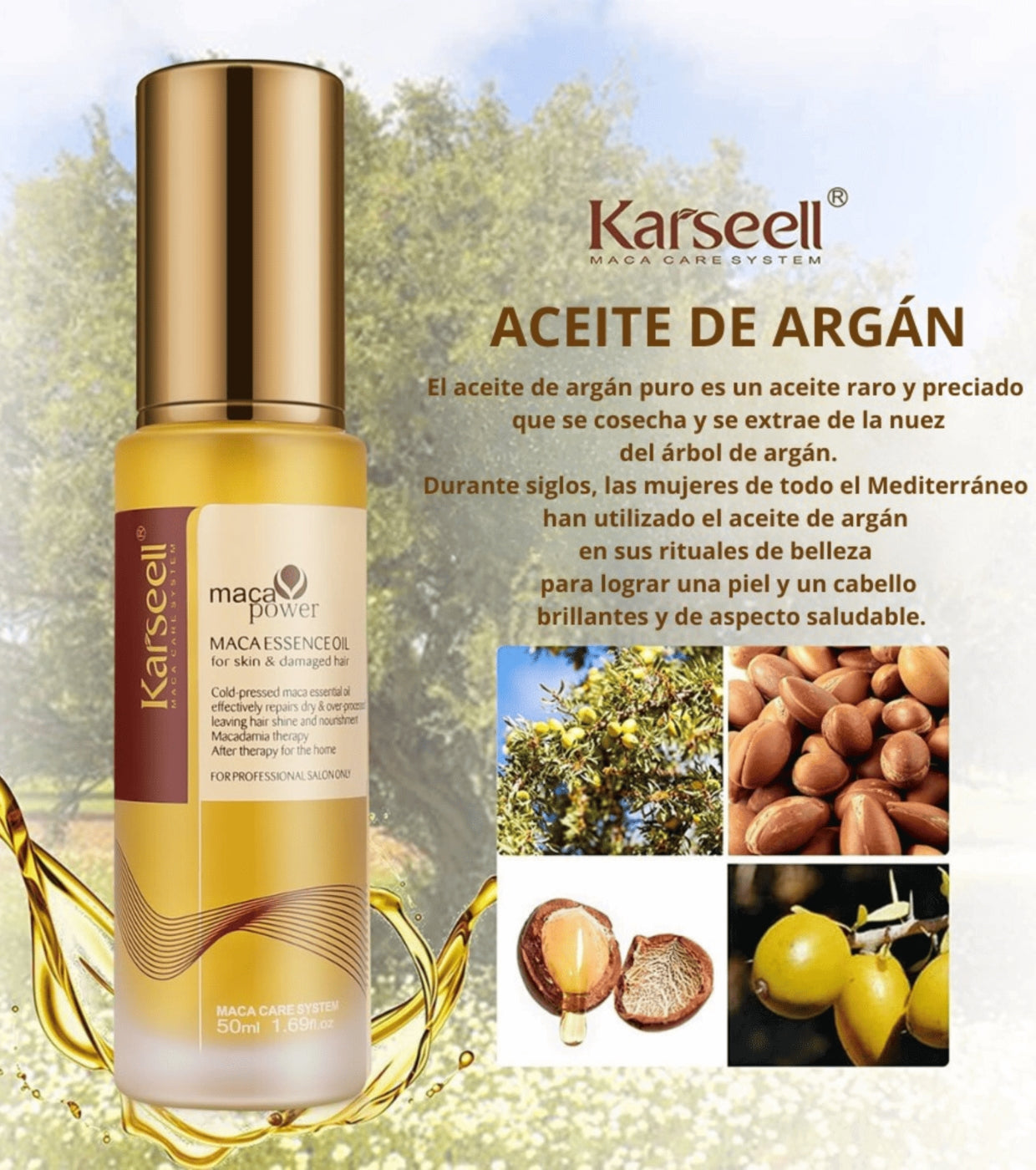 Karseell Aceite de Argán para el Cabello